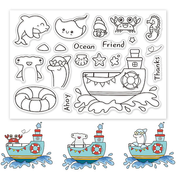 PandaHall GLOBLELAND Marine Animals Clear Stamps Ship Dolphin Whale Silicone Clear Stamp Seals for Cards Making DIY Scrapbooking Photo...
PandaHall GLOBLELAND Marine Animals Clear Stamps Ship Dolphin Whale Silicone Clear Stamp Seals for Cards Making DIY Scrapbooking Photo...