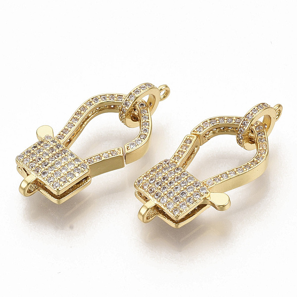 PandaHall Brass Micro Pave Clear Cubic Zirconia Lobster Claw Clasps, with Tube Bails, Real 16K Gold Plated, 25x14.5x5.5mm, Hole: 1.6mm...
PandaHall Brass Micro Pave Clear Cubic Zirconia Lobster Claw Clasps, with Tube Bails, Real 16K Gold Plated, 25x14.5x5.5mm, Hole: 1.6mm...