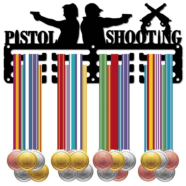 PandaHall Sports Theme Iron Medal Hanger Holder Display Wall Rack, 3-Line, with Screws, Pistol Shooting, Sports, 130x290mm, Hole: 5mm Iron..., Black
PandaHall Sports Theme Iron Medal Hanger Holder Display Wall Rack, 3-Line, with Screws, Pistol Shooting, Sports, 130x290mm, Hole: 5mm Iron..., Black