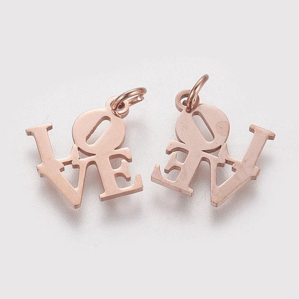 PandaHall 304 Stainless Steel Pendants, Word Love, Rose Gold, 16x16x1mm, Hole: 3mm 304 Stainless Steel Word
PandaHall 304 Stainless Steel Pendants, Word Love, Rose Gold, 16x16x1mm, Hole: 3mm 304 Stainless Steel Word