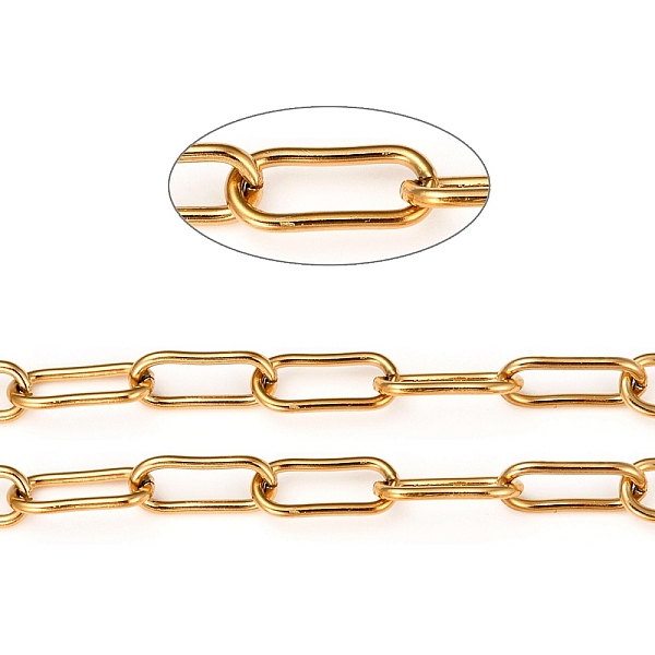 PandaHall Ion Plating(IP) 304 Stainless Steel Paperclip Chains, Drawn Elongated Cable Chains, with Spool, Unweled, Golden, 17x7x1.5mm, about...
PandaHall Ion Plating(IP) 304 Stainless Steel Paperclip Chains, Drawn Elongated Cable Chains, with Spool, Unweled, Golden, 17x7x1.5mm, about...