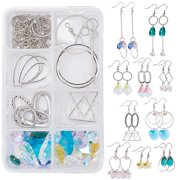 PandaHall SUNNYCLUE DIY Dangle Earring Making Kits, Including Glass Pendants, Glass Rhinestone Charms, Alloy & Brass & Iron Linking Rings...
PandaHall SUNNYCLUE DIY Dangle Earring Making Kits, Including Glass Pendants, Glass Rhinestone Charms, Alloy & Brass & Iron Linking Rings...