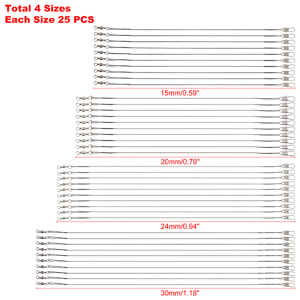 PandaHall SUPERFINDINGS 100pcs 4 Sizes Black Steel Fishing Wire Leaders Fishing Line Wire Leaders with Swivels and Snaps for Pike Steel...
PandaHall SUPERFINDINGS 100pcs 4 Sizes Black Steel Fishing Wire Leaders Fishing Line Wire Leaders with Swivels and Snaps for Pike Steel...