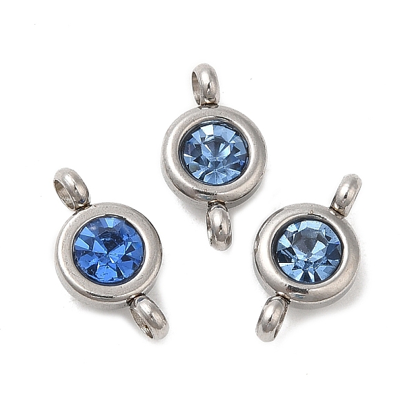 PandaHall 304 Stainless Steel Single Rhinestone Connector Charms, Flat Round Links, Stainless Steel Color, Aquamarine, 12x6.5x4mm, Hole: 2mm..., Cyan
PandaHall 304 Stainless Steel Single Rhinestone Connector Charms, Flat Round Links, Stainless Steel Color, Aquamarine, 12x6.5x4mm, Hole: 2mm..., Cyan