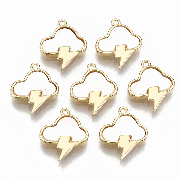 PandaHall Natural Freshwater Shell Charms, with Brass Findings, Cloud with Lightning Bolt, Nickel Free, Real 18K Gold Plated, 13.5x11x2mm...
PandaHall Natural Freshwater Shell Charms, with Brass Findings, Cloud with Lightning Bolt, Nickel Free, Real 18K Gold Plated, 13.5x11x2mm...