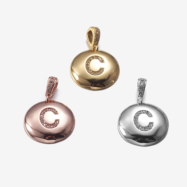 PandaHall Brass Pendants, with Cubic Zirconia, Cadmium Free & Lead Free, Flat Round with Letter, Mixed Color, Letter.C, 22mm, Hole: 2x3mm...
PandaHall Brass Pendants, with Cubic Zirconia, Cadmium Free & Lead Free, Flat Round with Letter, Mixed Color, Letter.C, 22mm, Hole: 2x3mm...