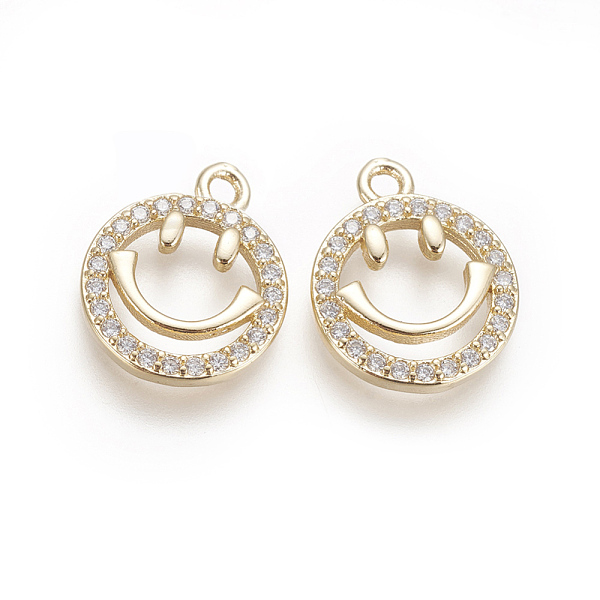 PandaHall Brass Micro Pave Cubic Zirconia Charms, Smile Face, Clear, Golden, 14x11.5x2mm, Hole: 1.5mm Brass+Cubic Zirconia Others Clear
PandaHall Brass Micro Pave Cubic Zirconia Charms, Smile Face, Clear, Golden, 14x11.5x2mm, Hole: 1.5mm Brass+Cubic Zirconia Others Clear