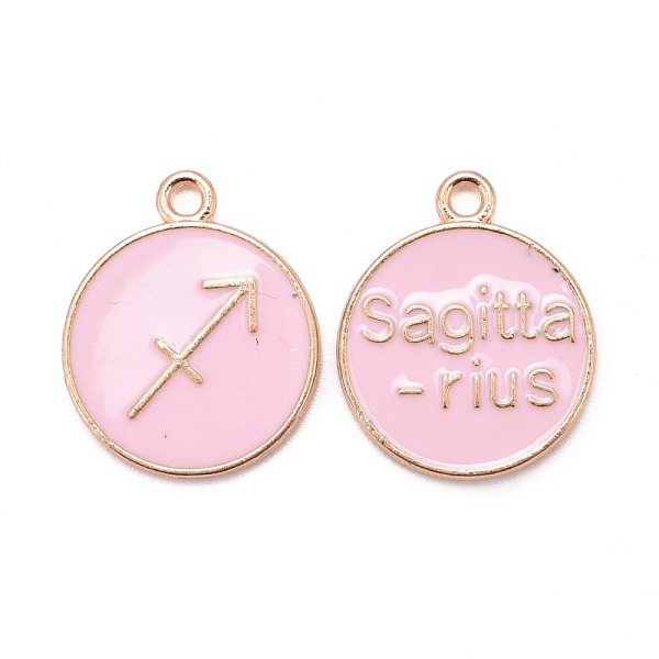 PandaHall Alloy Enamel Pendants, Cadmium Free & Lead Free, Flat Round with Constellation, Light Gold, Pink, Sagittarius, 22x18x2mm, Hole...
PandaHall Alloy Enamel Pendants, Cadmium Free & Lead Free, Flat Round with Constellation, Light Gold, Pink, Sagittarius, 22x18x2mm, Hole...