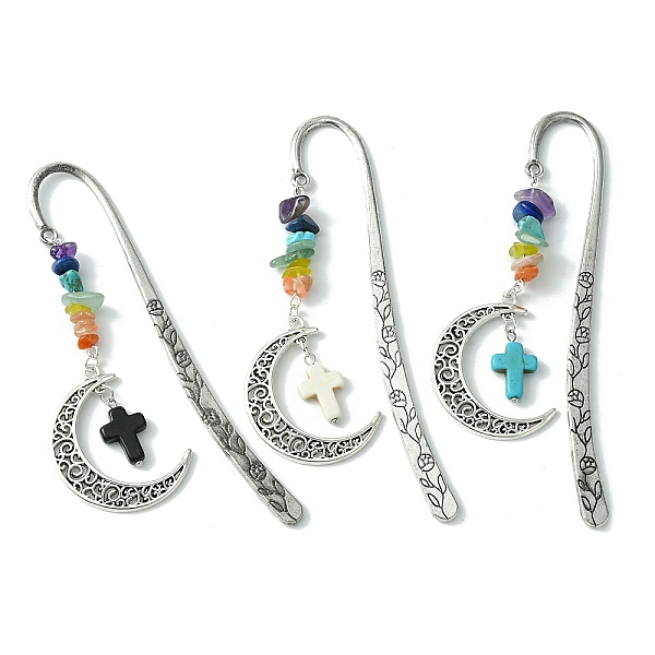 PandaHall 3Pcs 3 Style Crescent Moon Alloy Pendant Bookmark with Chakra Gemstone Chip & Cross, Flower Pattern Hook Bookmarks, Mixed Color...
PandaHall 3Pcs 3 Style Crescent Moon Alloy Pendant Bookmark with Chakra Gemstone Chip & Cross, Flower Pattern Hook Bookmarks, Mixed Color...