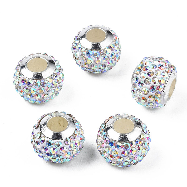 PandaHall Handmade Polymer Clay Rhinestone European Beads, with Silver Tone CCB Plastic Double Cores, Large Hole Beads, Rondelle, Crystal AB..., Clear
PandaHall Handmade Polymer Clay Rhinestone European Beads, with Silver Tone CCB Plastic Double Cores, Large Hole Beads, Rondelle, Crystal AB..., Clear