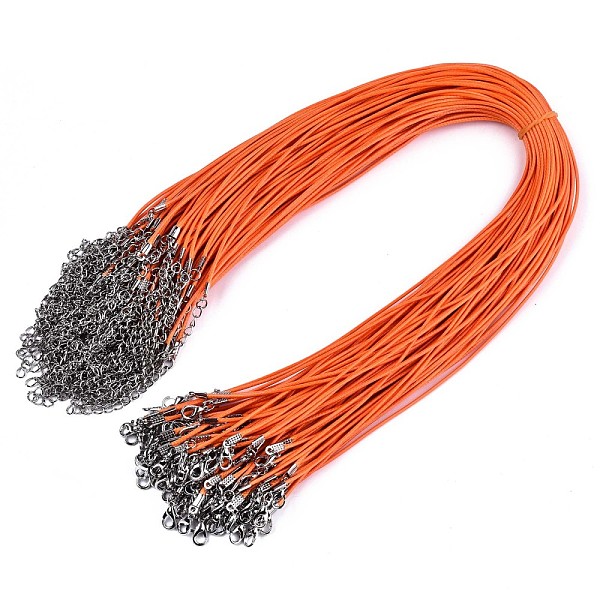 PandaHall Waxed Cotton Cord Necklace Making, with Alloy Lobster Claw Clasps and Iron End Chains, Platinum, Coral, 17.12 inch(43.5cm), 1.5mm..., Red
PandaHall Waxed Cotton Cord Necklace Making, with Alloy Lobster Claw Clasps and Iron End Chains, Platinum, Coral, 17.12 inch(43.5cm), 1.5mm..., Red