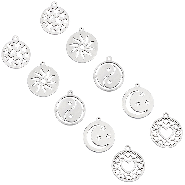 PandaHall UNICRAFTALE about 20pcs 5 Styles Flat Round with Different Shape Charms Stainless Steel Pendants Hollow Charms Metal Pendant for...
PandaHall UNICRAFTALE about 20pcs 5 Styles Flat Round with Different Shape Charms Stainless Steel Pendants Hollow Charms Metal Pendant for...