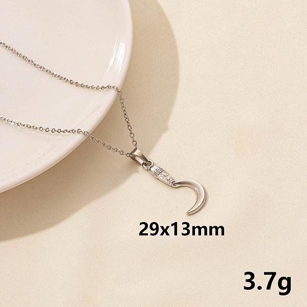 PandaHall Vintage Stainless Steel Moon Sword Pendant Necklaces for Women, Collarbone Chain Jewelry Stainless Steel
PandaHall Vintage Stainless Steel Moon Sword Pendant Necklaces for Women, Collarbone Chain Jewelry Stainless Steel