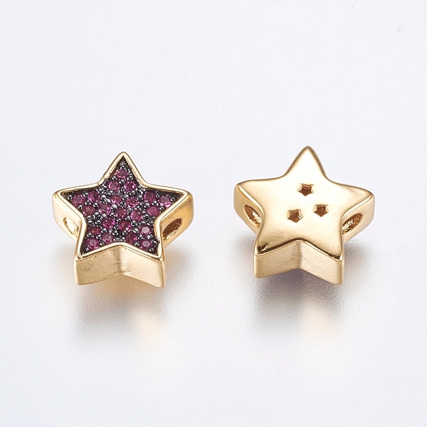 PandaHall Brass Micro Pave Cubic Zirconia Beads, Long-Lasting Plated, Lead Free & Cadmium Free, Star, Golden, Hot Pink, 10.5x4mm, Hole...
PandaHall Brass Micro Pave Cubic Zirconia Beads, Long-Lasting Plated, Lead Free & Cadmium Free, Star, Golden, Hot Pink, 10.5x4mm, Hole...