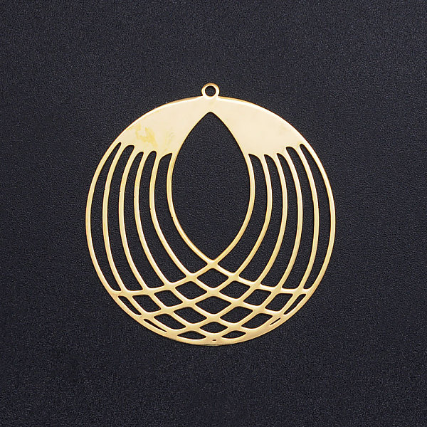 PandaHall 201 Stainless Steel Filigree Pendants, Flat Round, Golden, 42x39.5x1mm, Hole: 1.6mm 201 Stainless Steel Flat Round
PandaHall 201 Stainless Steel Filigree Pendants, Flat Round, Golden, 42x39.5x1mm, Hole: 1.6mm 201 Stainless Steel Flat Round