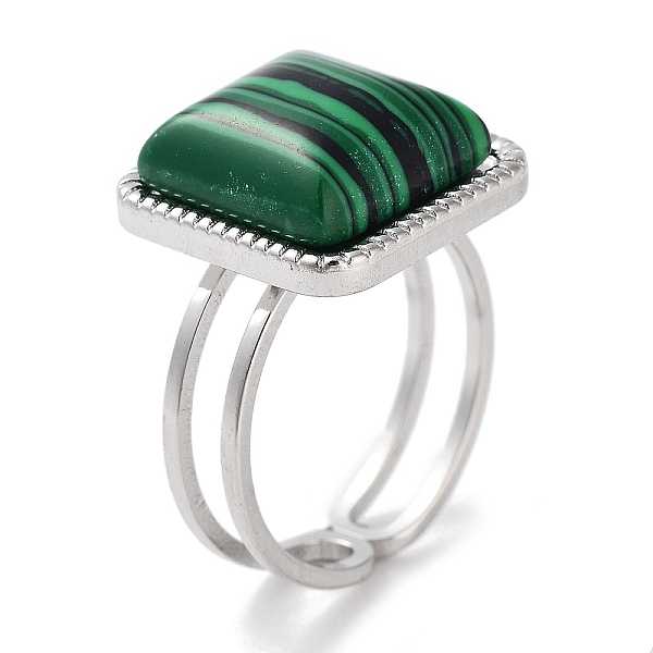 PandaHall 304 Stainless Steel Ring, Adjustable Synthetic Malachite Rings, Square, 15x15mm, Inner Diameter: Adjustable Malachite Square
PandaHall 304 Stainless Steel Ring, Adjustable Synthetic Malachite Rings, Square, 15x15mm, Inner Diameter: Adjustable Malachite Square