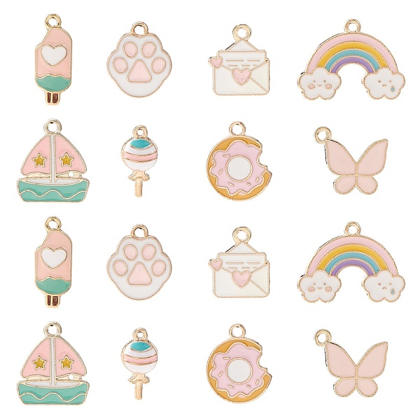 PandaHall 40Pcs 8 Styles Alloy Enamel Pendants, Windmill/Lollipop/Donut/Envelope/Rainbow, Light Gold, Mixed Color, 15~20.5x8~24.5x1.5~2mm..., Multicolor
PandaHall 40Pcs 8 Styles Alloy Enamel Pendants, Windmill/Lollipop/Donut/Envelope/Rainbow, Light Gold, Mixed Color, 15~20.5x8~24.5x1.5~2mm..., Multicolor