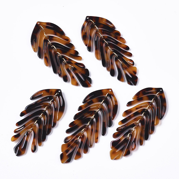 PandaHall Cellulose Acetate(Resin) Big Pendants, with Iron Loops, Leaf, Golden, Chocolate, 70~76x29~31x3mm, Hole: 1.2mm Cellulose Acetate..., Brown
PandaHall Cellulose Acetate(Resin) Big Pendants, with Iron Loops, Leaf, Golden, Chocolate, 70~76x29~31x3mm, Hole: 1.2mm Cellulose Acetate..., Brown