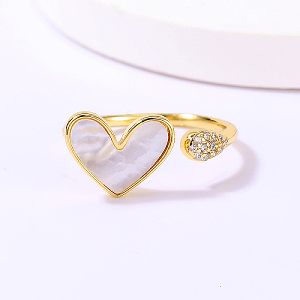 PandaHall Natural Shell Open Cuff Ring, Golden Stainless Steel Finger Ring, Heart, Inner Diameter: 16~18mm Stainless Steel Heart
PandaHall Natural Shell Open Cuff Ring, Golden Stainless Steel Finger Ring, Heart, Inner Diameter: 16~18mm Stainless Steel Heart