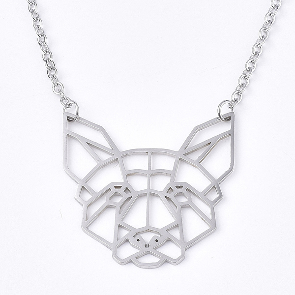 PandaHall 201 Stainless Steel Puppy Pendant Necklaces, with Cable Chains, Filigree Beagle Dog Head, Stainless Steel Color, 17.5 inch(44.5cm)...
PandaHall 201 Stainless Steel Puppy Pendant Necklaces, with Cable Chains, Filigree Beagle Dog Head, Stainless Steel Color, 17.5 inch(44.5cm)...