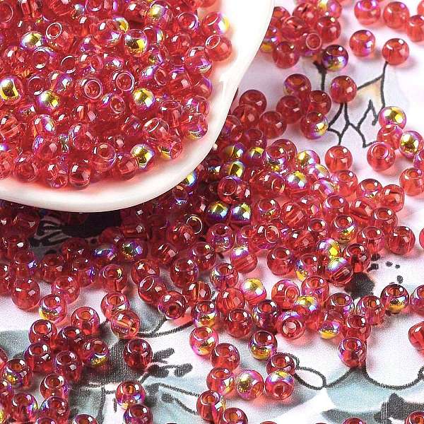 PandaHall Glass Seed Beads, Half Plated, Transparent Colours Rainbow, Round Hole, Round, Indian Red, 4x3mm, Hole: 1.2mm, 7500pcs/pound Glass
PandaHall Glass Seed Beads, Half Plated, Transparent Colours Rainbow, Round Hole, Round, Indian Red, 4x3mm, Hole: 1.2mm, 7500pcs/pound Glass