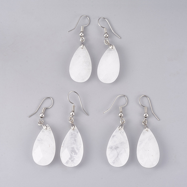 PandaHall Natural Quartz Crystal Dangle Earrings, with Brass Findings, teardrop, Faceted, Platinum, 45~49mm, Pin: 0.7mm, Pendant...
PandaHall Natural Quartz Crystal Dangle Earrings, with Brass Findings, teardrop, Faceted, Platinum, 45~49mm, Pin: 0.7mm, Pendant...