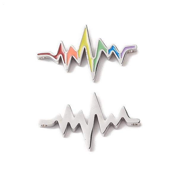 PandaHall 201 Stainless Steel Enamel Connector Charms, Rainbow Color Heartbeat Links, Lead Free & Cadmium Free, Colorful, 16x27x3mm, Hole...
PandaHall 201 Stainless Steel Enamel Connector Charms, Rainbow Color Heartbeat Links, Lead Free & Cadmium Free, Colorful, 16x27x3mm, Hole...