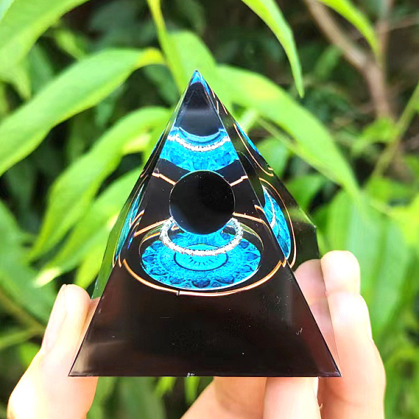 PandaHall Resin Orgonite Pyramid Home Display Decorations, with Natural Gemstone Chips, Cyan, 60x60x60mm Resin Pyramid Cyan
PandaHall Resin Orgonite Pyramid Home Display Decorations, with Natural Gemstone Chips, Cyan, 60x60x60mm Resin Pyramid Cyan