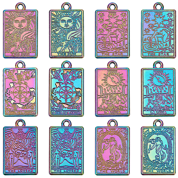 PandaHall CHGCRAFT 12Pcs 6 Style Tarot Card Charms Rack Plating Rainbow Color Tarot Charms Bulk Rectangle Alloy Charm Pendants for...
PandaHall CHGCRAFT 12Pcs 6 Style Tarot Card Charms Rack Plating Rainbow Color Tarot Charms Bulk Rectangle Alloy Charm Pendants for...
