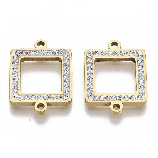 PandaHall 304 Stainless Steel Links connectors, with Rhinestone, Square, Golden, Crystal, 20x15x2mm, Hole: 1.5mm Stainless Steel+Rhinestone..., Clear
PandaHall 304 Stainless Steel Links connectors, with Rhinestone, Square, Golden, Crystal, 20x15x2mm, Hole: 1.5mm Stainless Steel+Rhinestone..., Clear