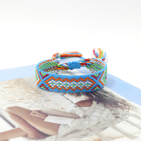PandaHall Polyester Braided Rhombus Pattern Cord Bracelet, Ethnic Tribal Adjustable Brazilian Bracelet for Women, Deep Sky Blue, 5-7/8 inch...
PandaHall Polyester Braided Rhombus Pattern Cord Bracelet, Ethnic Tribal Adjustable Brazilian Bracelet for Women, Deep Sky Blue, 5-7/8 inch...