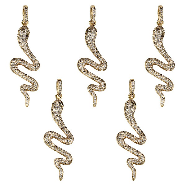 PandaHall 5Pcs rass Micro Pave Cubic Zirconia Pendants, Snake, Clear, Golden, 44.5x15x3mm, Hole: 6x4mm Brass+Cubic Zirconia Snake Clear
PandaHall 5Pcs rass Micro Pave Cubic Zirconia Pendants, Snake, Clear, Golden, 44.5x15x3mm, Hole: 6x4mm Brass+Cubic Zirconia Snake Clear