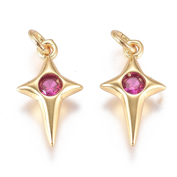 PandaHall Brass Micro Pave Cubic Zirconia Charms, with Jump Ring, Long-Lasting Plated, Twinkling Star, Golden, Hot Pink, 14x7x2.5mm, Hole...
PandaHall Brass Micro Pave Cubic Zirconia Charms, with Jump Ring, Long-Lasting Plated, Twinkling Star, Golden, Hot Pink, 14x7x2.5mm, Hole...