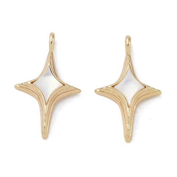 PandaHall Brass Pave Shell Pendants, Star Charms, Real 18K Gold Plated, 25.5x15x6mm, Hole: 2x1.2mm Shell Star
PandaHall Brass Pave Shell Pendants, Star Charms, Real 18K Gold Plated, 25.5x15x6mm, Hole: 2x1.2mm Shell Star