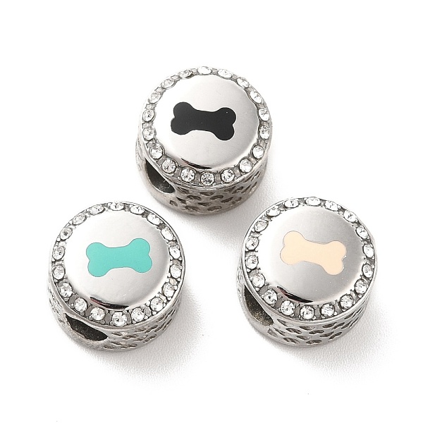 PandaHall 304 Stainless Steel European Beads, with Enamel & Rhinestone, Large Hole Beads, Stainless Steel Color Color, Flat Round with Bone..., Multicolor
PandaHall 304 Stainless Steel European Beads, with Enamel & Rhinestone, Large Hole Beads, Stainless Steel Color Color, Flat Round with Bone..., Multicolor