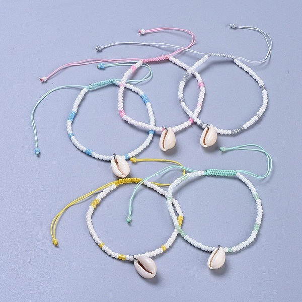 PandaHall Adjustable Glass Seed Bead Braided Bead Bracelets, Charm Bracelets, with Cowrie Shell Pendants and Braided Nylon Thread, Mixed..., Multicolor
PandaHall Adjustable Glass Seed Bead Braided Bead Bracelets, Charm Bracelets, with Cowrie Shell Pendants and Braided Nylon Thread, Mixed..., Multicolor