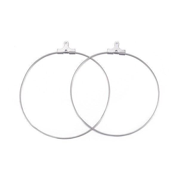PandaHall 316 Surgical Stainless Steel Hoop Earring Findings, Ring, Stainless Steel Color, 21 Gauge, 50~51x45~47x0.7mm, Hole: 1mm 316...
PandaHall 316 Surgical Stainless Steel Hoop Earring Findings, Ring, Stainless Steel Color, 21 Gauge, 50~51x45~47x0.7mm, Hole: 1mm 316...