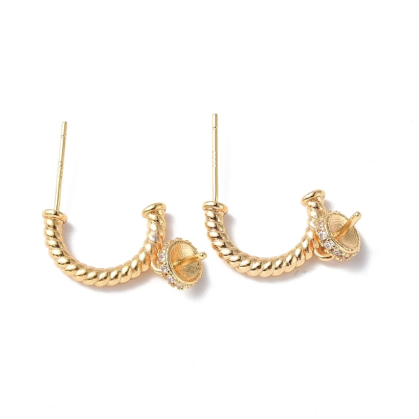 PandaHall Brass Clear Cubic Zirconia Stud Earring Findings, with Cup Peg Bails and 925 Sterling Silver Pins, Half Twisted Ring Shape, Real...
PandaHall Brass Clear Cubic Zirconia Stud Earring Findings, with Cup Peg Bails and 925 Sterling Silver Pins, Half Twisted Ring Shape, Real...