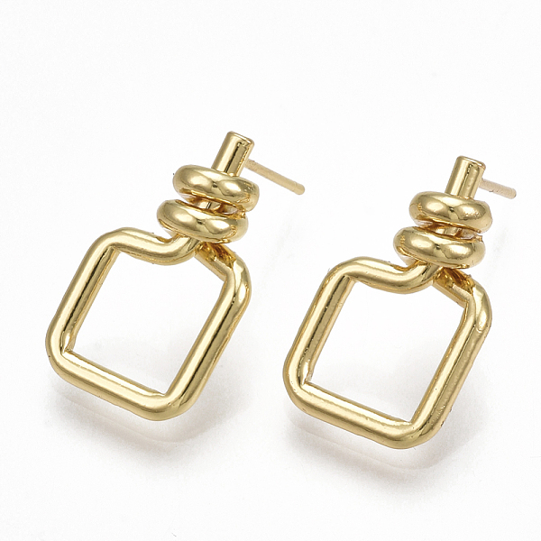 PandaHall Brass Stud Earrings, Rectangle, Real 18K Gold Plated, 20.5x12mm, Pin: 0.7mm Brass
PandaHall Brass Stud Earrings, Rectangle, Real 18K Gold Plated, 20.5x12mm, Pin: 0.7mm Brass