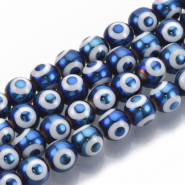 PandaHall Electroplate Glass Beads Strands, Round with Evil Eye Pattern, Steel Blue, 8x7.5mm, Hole: 1.2mm, about 40pcs/strand, 12.2 inch...
PandaHall Electroplate Glass Beads Strands, Round with Evil Eye Pattern, Steel Blue, 8x7.5mm, Hole: 1.2mm, about 40pcs/strand, 12.2 inch...