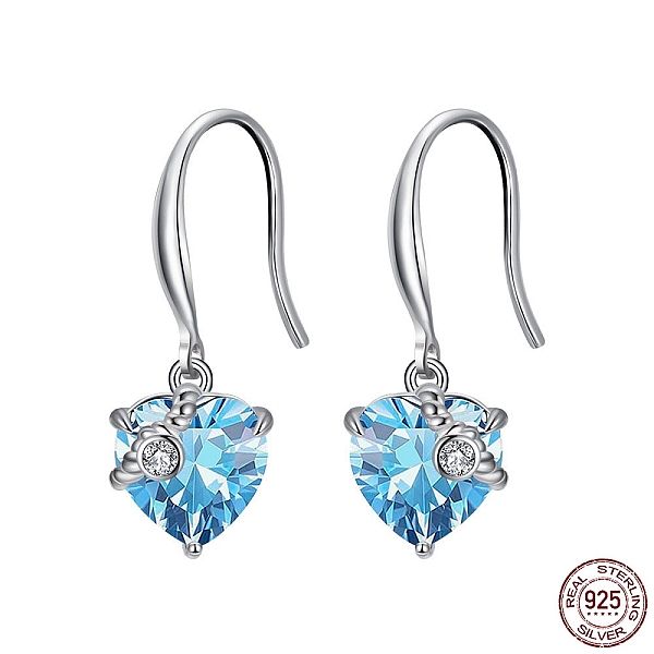 PandaHall Cubic Zirconia Heart Dangle Earrings, Real Platinum Plated Rhodium Plated 925 Sterling Silver Earrings for Women, Deep Sky Blue...
PandaHall Cubic Zirconia Heart Dangle Earrings, Real Platinum Plated Rhodium Plated 925 Sterling Silver Earrings for Women, Deep Sky Blue...