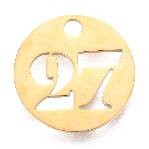 PandaHall 304 Stainless Steel Pendants, Cut-Out, Hollow, Flat Round with Number, Golden, Num.27, 19x1.5mm, Hole: 2.5mm Stainless Steel Flat...
PandaHall 304 Stainless Steel Pendants, Cut-Out, Hollow, Flat Round with Number, Golden, Num.27, 19x1.5mm, Hole: 2.5mm Stainless Steel Flat...