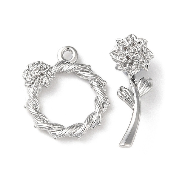 PandaHall Brass Toggle Clasps, Flower, Real Platinum Plated, Ring: 18x16x4mm, Bar: 7x22x7.5mm, Hole: 1.5mm Brass Flower
PandaHall Brass Toggle Clasps, Flower, Real Platinum Plated, Ring: 18x16x4mm, Bar: 7x22x7.5mm, Hole: 1.5mm Brass Flower