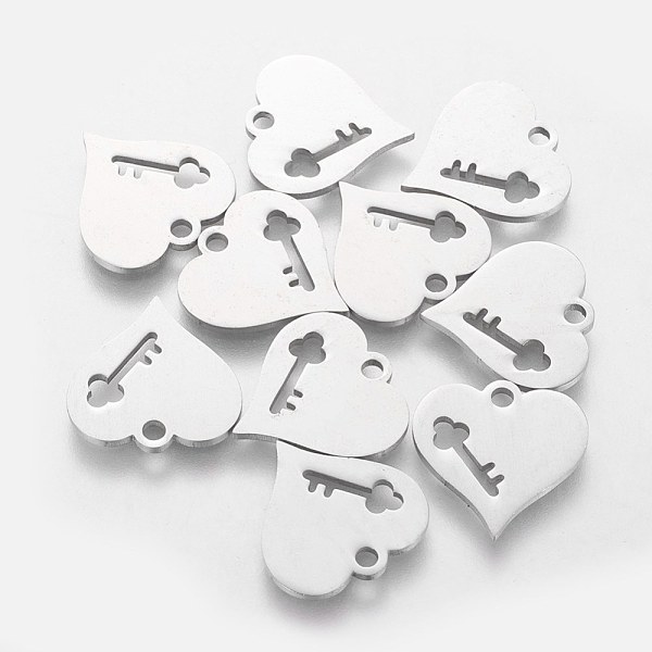 PandaHall 201 Stainless Steel Charms, Heart with Key, Stainless Steel Color, 14.8x15x1mm, Hole: 1.5mm 201 Stainless Steel Heart
PandaHall 201 Stainless Steel Charms, Heart with Key, Stainless Steel Color, 14.8x15x1mm, Hole: 1.5mm 201 Stainless Steel Heart