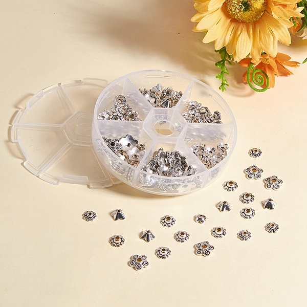 PandaHall 1Box Mixed Style Tibetan Style Alloy Bead Caps, Flower, Multi-Petal, Antique Silver, 6.5~10.5x2.5~5mm, Hole: 1~2mm, about...
PandaHall 1Box Mixed Style Tibetan Style Alloy Bead Caps, Flower, Multi-Petal, Antique Silver, 6.5~10.5x2.5~5mm, Hole: 1~2mm, about...