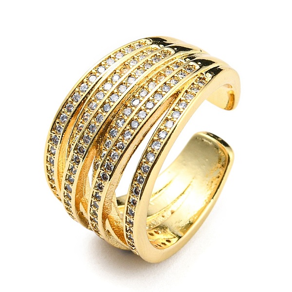 PandaHall Rack Plating Brass Micro Pave Cubic Zirconia Open Cuff Ring, Splite Ring for Women, Lead Free & Cadmium Free, Real 18K Gold Plated..., Clear
PandaHall Rack Plating Brass Micro Pave Cubic Zirconia Open Cuff Ring, Splite Ring for Women, Lead Free & Cadmium Free, Real 18K Gold Plated..., Clear
