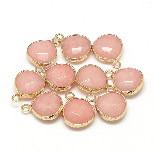 PandaHall Natural White Jade Pendants, with Nickel Free Brass Findings, Faceted, Dyed, teardrop, Golden, Light Salmon, 17.5x13.5x6.5mm, Hole..., Red
PandaHall Natural White Jade Pendants, with Nickel Free Brass Findings, Faceted, Dyed, teardrop, Golden, Light Salmon, 17.5x13.5x6.5mm, Hole..., Red