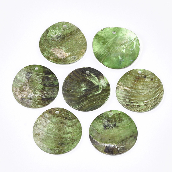 PandaHall Spray Paint Natural Akoya Shell Pendants, Mother of Pearl Shell Pendants, Flat Round, Olive, 25x1~3mm, Hole: 1.1~1.5mm Akoya Shell..., Green
PandaHall Spray Paint Natural Akoya Shell Pendants, Mother of Pearl Shell Pendants, Flat Round, Olive, 25x1~3mm, Hole: 1.1~1.5mm Akoya Shell..., Green