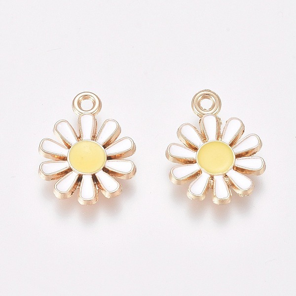 PandaHall Enamel Charms, with Golden Plated Alloy Findings, Daisy, White, 15x11.5x2mm, Hole: 1.4mm Alloy+Enamel Flower White
PandaHall Enamel Charms, with Golden Plated Alloy Findings, Daisy, White, 15x11.5x2mm, Hole: 1.4mm Alloy+Enamel Flower White