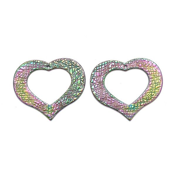 PandaHall Ion Plating(IP) 304 Stainless Steel Pendants, Hollow, Heart, Fancy Cut, Rainbow Color, 33x37.5x1mm, Hole: 1.4mm 304 Stainless...
PandaHall Ion Plating(IP) 304 Stainless Steel Pendants, Hollow, Heart, Fancy Cut, Rainbow Color, 33x37.5x1mm, Hole: 1.4mm 304 Stainless...